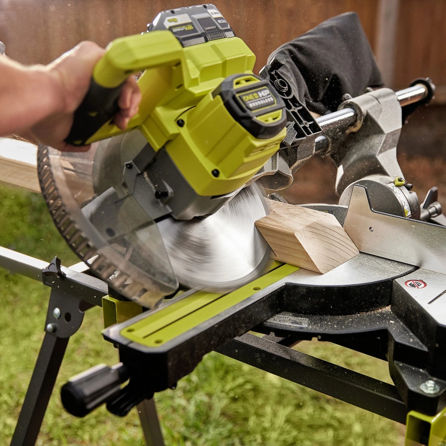 Ryobi 18V ONE+ HP 254mm Brushless Sliding Mitre Saw, Tool Only, Portable & Precise