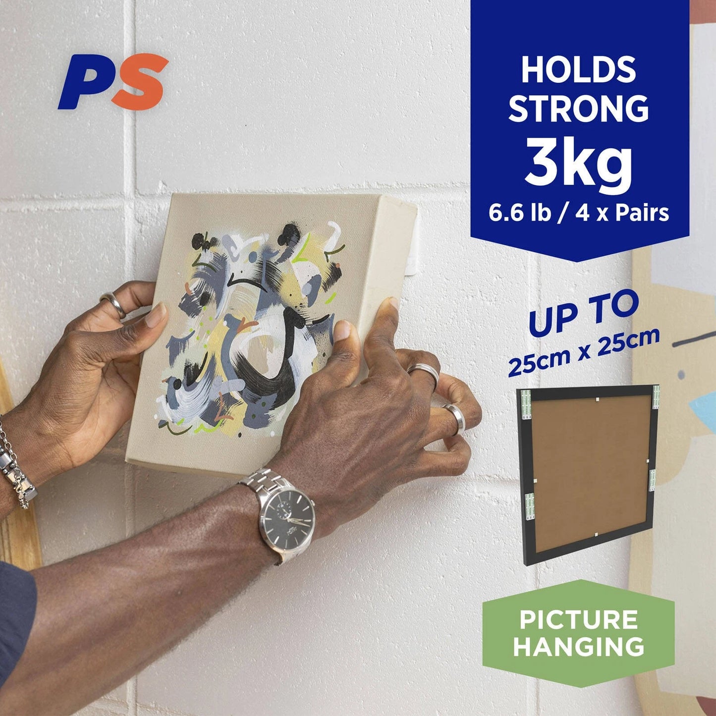 Permastik Medium Picture Strips 30 Pairs - Holds 3kg, No Drilling, Easy Removal