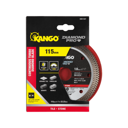 Kango 115mm Continuous Turbo Diamond Blade for Ceramic, Granite, Marble, Porcelain Cutting