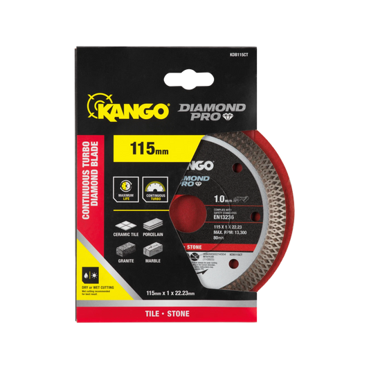 Kango 115mm Continuous Turbo Diamond Blade for Ceramic, Granite, Marble, Porcelain Cutting