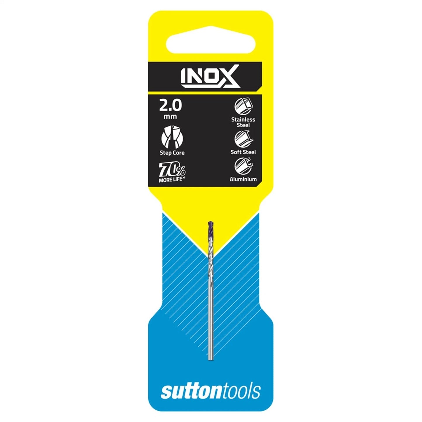 Sutton Tools 2.0mm INOX Stainless Steel Jobber Drill Bit, M2 HSS, Futura Nano Coated