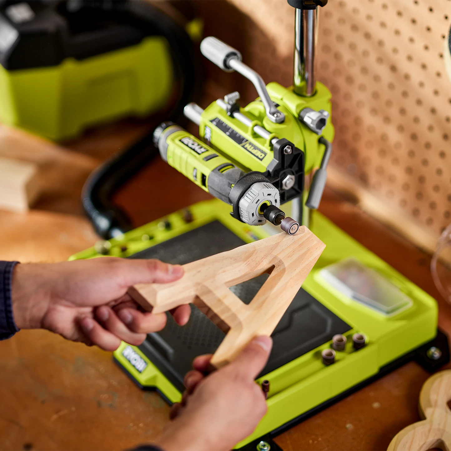 Ryobi Hobby Station Tool Mount - Precision Control, Reversible Base, Rotary Tool Compatible