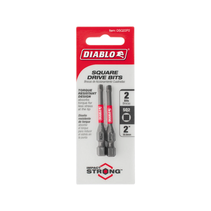 Diablo SQ2 50mm Power Bit 2-Pack - Durable, Impact Resistant, Torque Resistant Design
