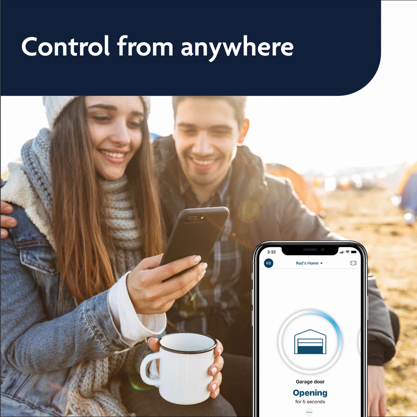 Chamberlain MyQ Smart Garage Door Opener Kit with Remote Control & Safety Features