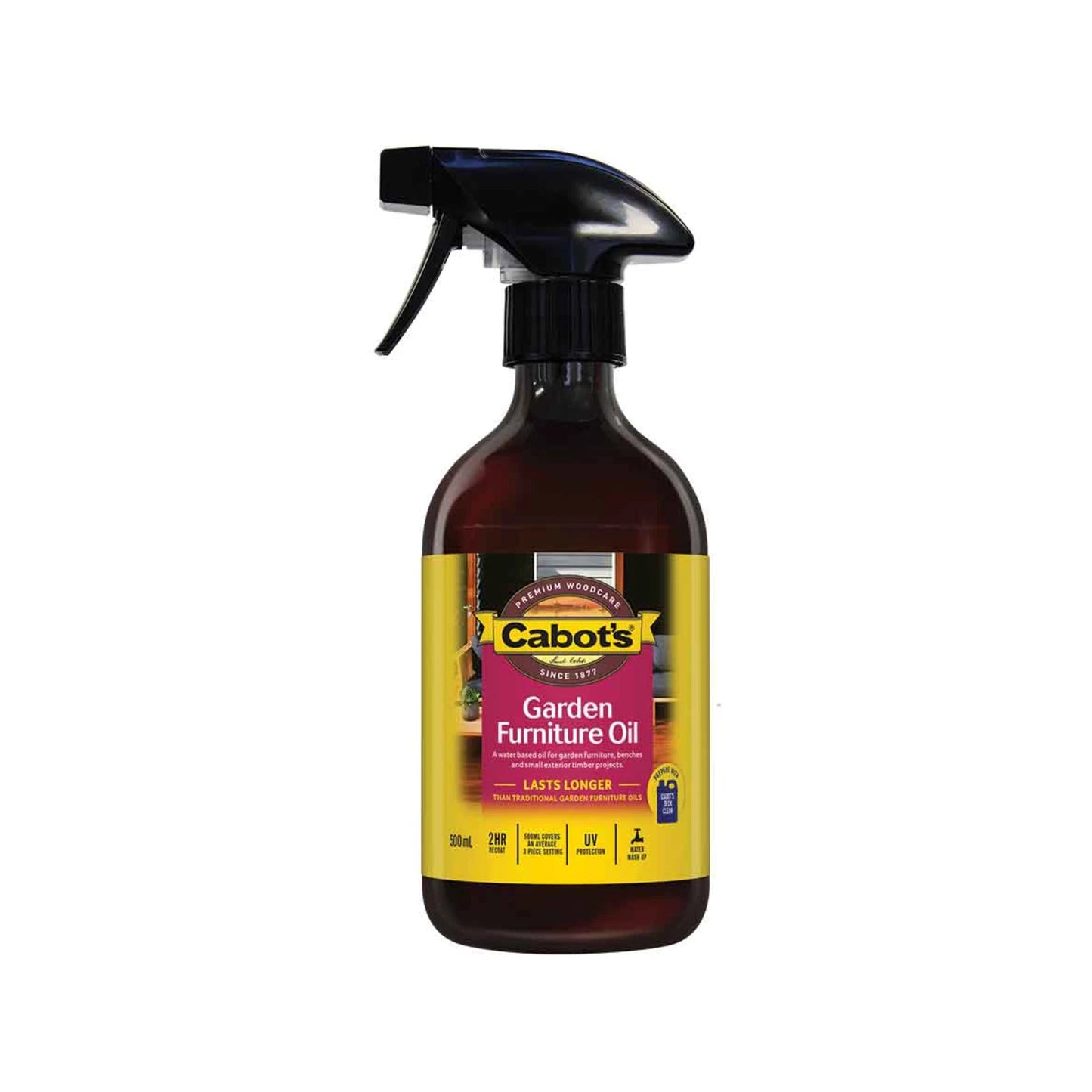 Cabot's 500ml Natural Garden Furniture Oil, Water-Based, UV Resistant, Trigger Pack