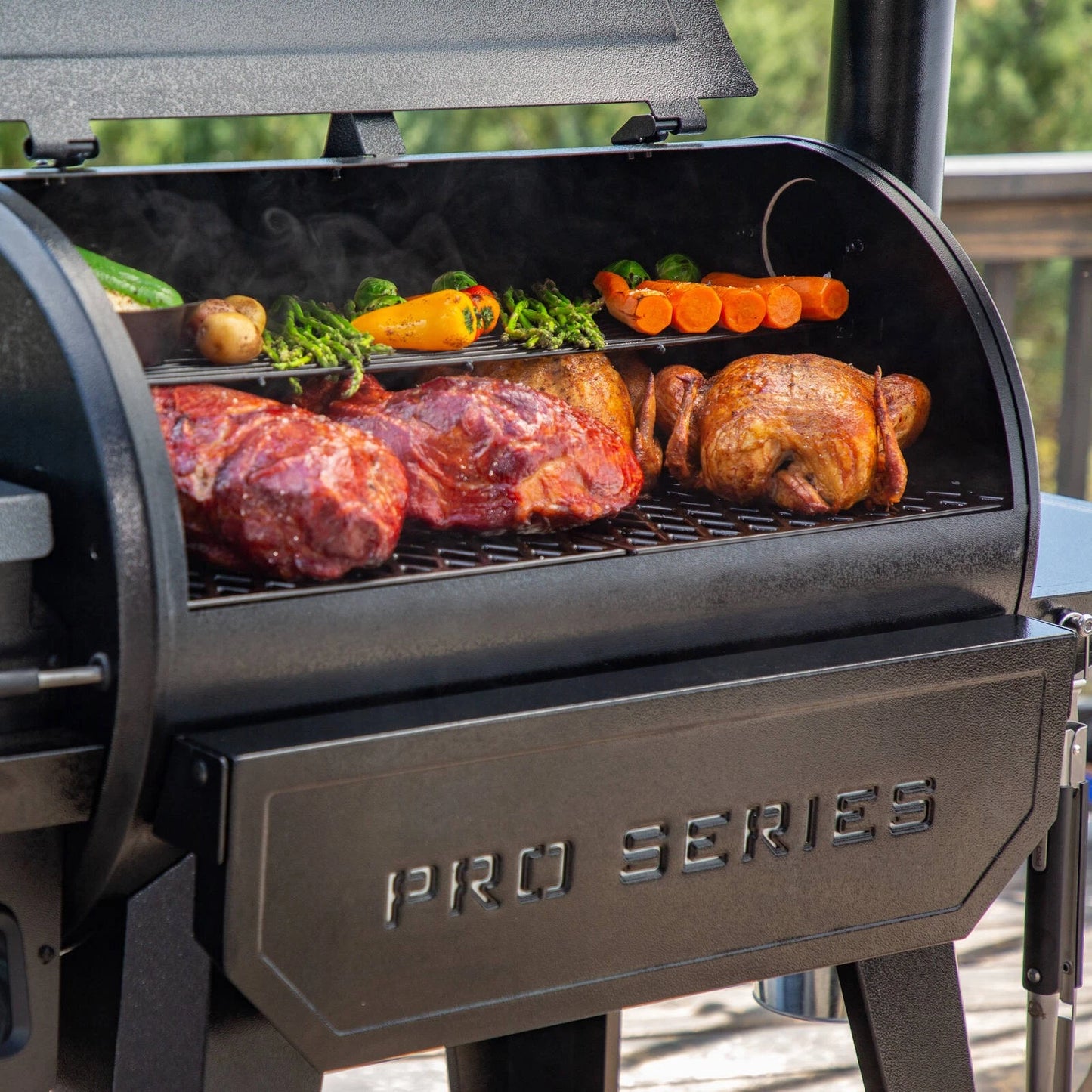 Pit Boss 850 Pro Pellet Smoker with Wi-Fi, Bluetooth, 8-in-1 Cooking, Cover Included