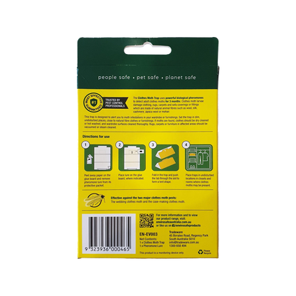 EnviroSafe Clothes Moth Trap, Pesticide-Free, 3-Month Pheromone Lure, Large Area Coverage