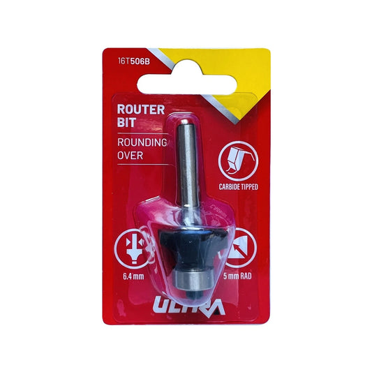 Ultra 5mm Radius Tungsten Carbide Rounding Over Router Bit, 1/4" Shaft, Universal Compatibility