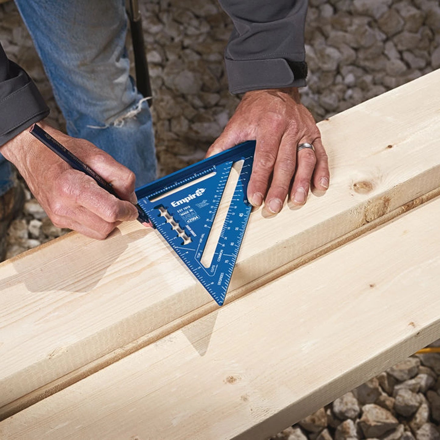 Empire TrueBlue 180mm Laser Etcher Rafter Square - Durable Aluminum, High-Visibility Markings