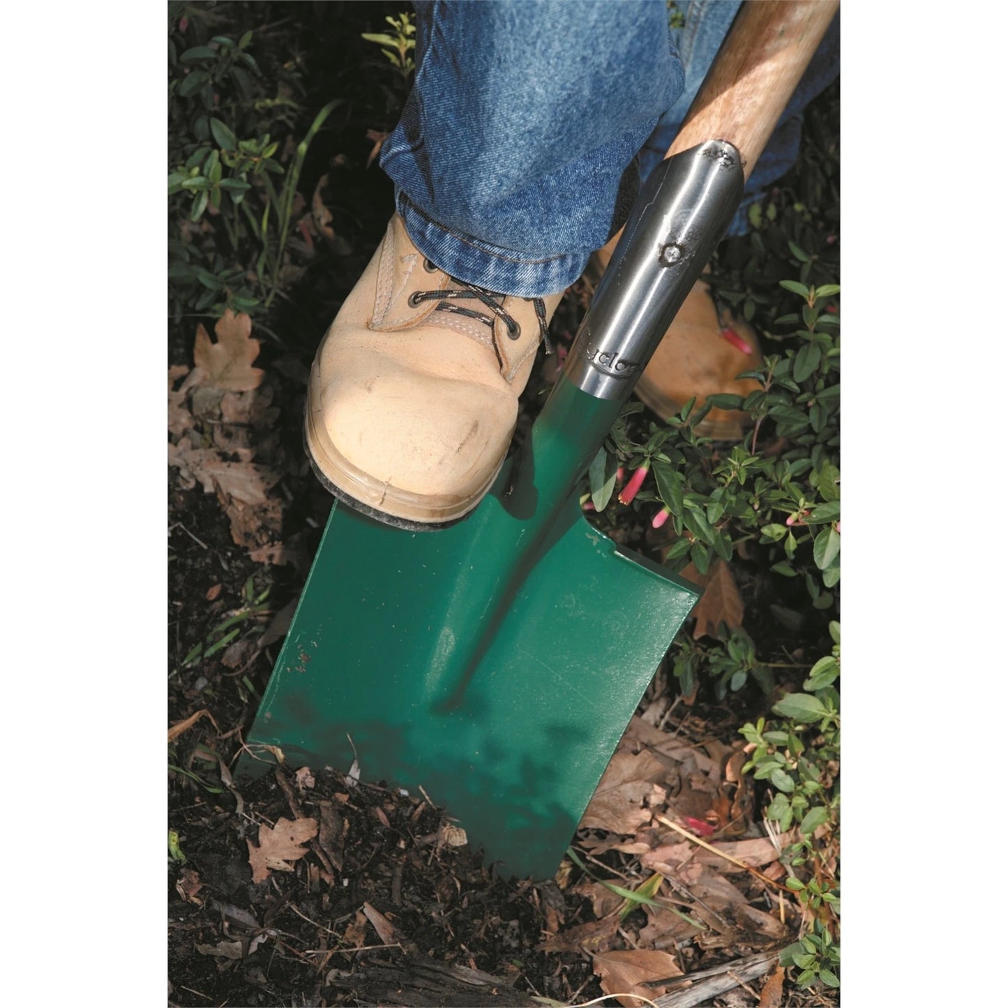 Cyclone PDH Short Handle Garden Spade - Australian Made, Steel Blade, Hardwood Handle