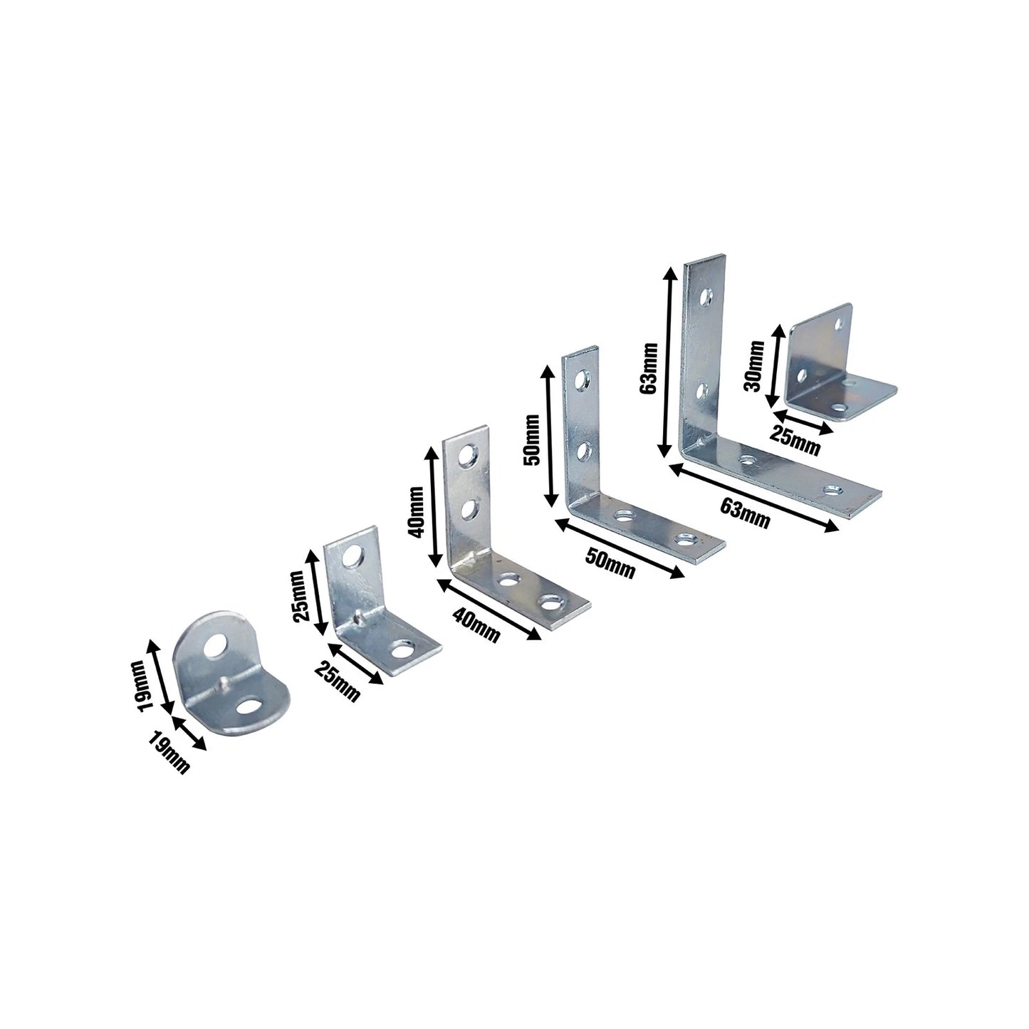 Syneco Angle Bracket Multi Pack - Rust-Resistant Steel, 38-Piece Set for Furniture Support