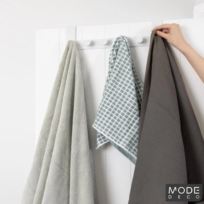 MODE 6 White Over Door Hook Hanger, Metal, 6 Hooks, No Permanent Fixing