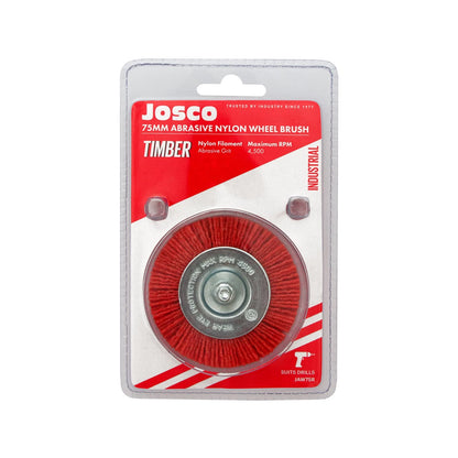 Josco 75mm Abrasive Nylon Wheel Brush for Paint, Rust, Weld Removal
