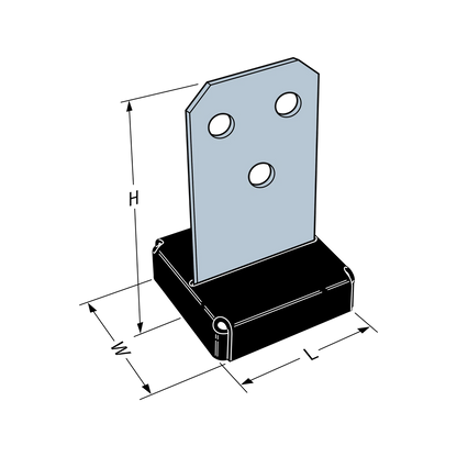 Simpson Strong-Tie Concealed Post Base 90-100mm, ZMAX® Galvanised, Heavy-Gauge Steel