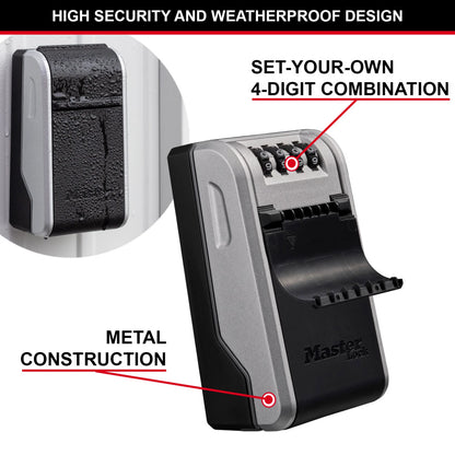 Master Lock Wall Mount Key Safe - Durable, 10 Key Capacity, Customizable Combination