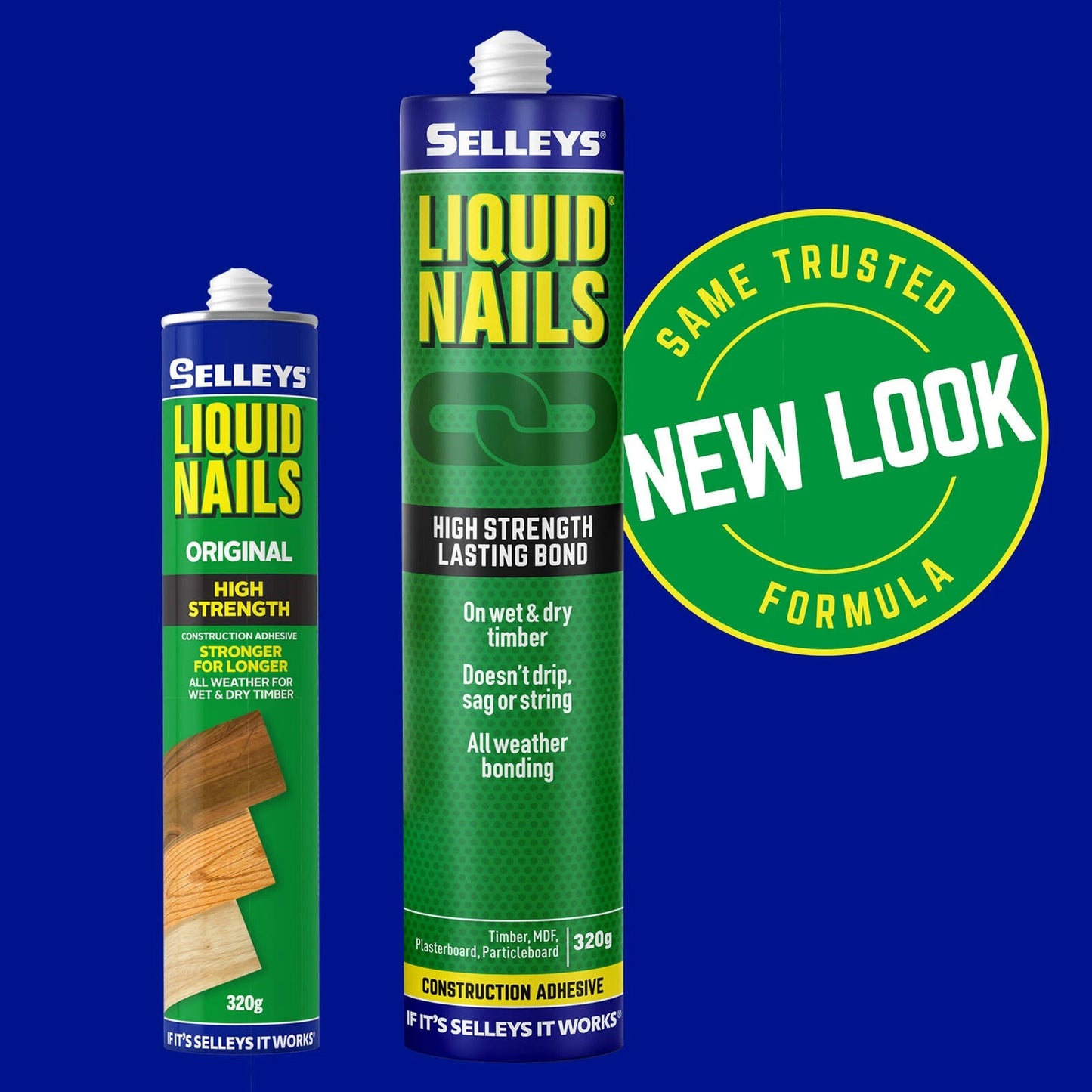 Selleys Liquid Nails 320g Construction Adhesive 6 Pack - High Strength, All Weather, Flexible