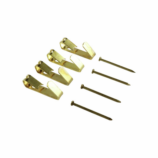 Everhang 30kg Brass Angle Drive Hooks 4 Pack - Strong Load Capacity, Easy Install