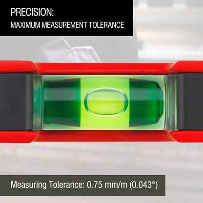 SOLA Mini Compact Spirit Level with Magnetic Clip, Focus Vial, V-Groove, Luminous Backing