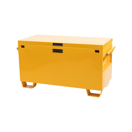 Rhino Powder Coated Site Box 1175x550x690mm, Heavy Duty Steel, Secure Locking, Yellow
