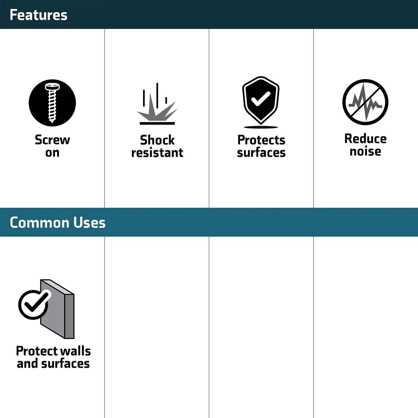 Surface Gard 22mm Brown Screw-In Pads - 4 pcs, Noise & Scratch Protection