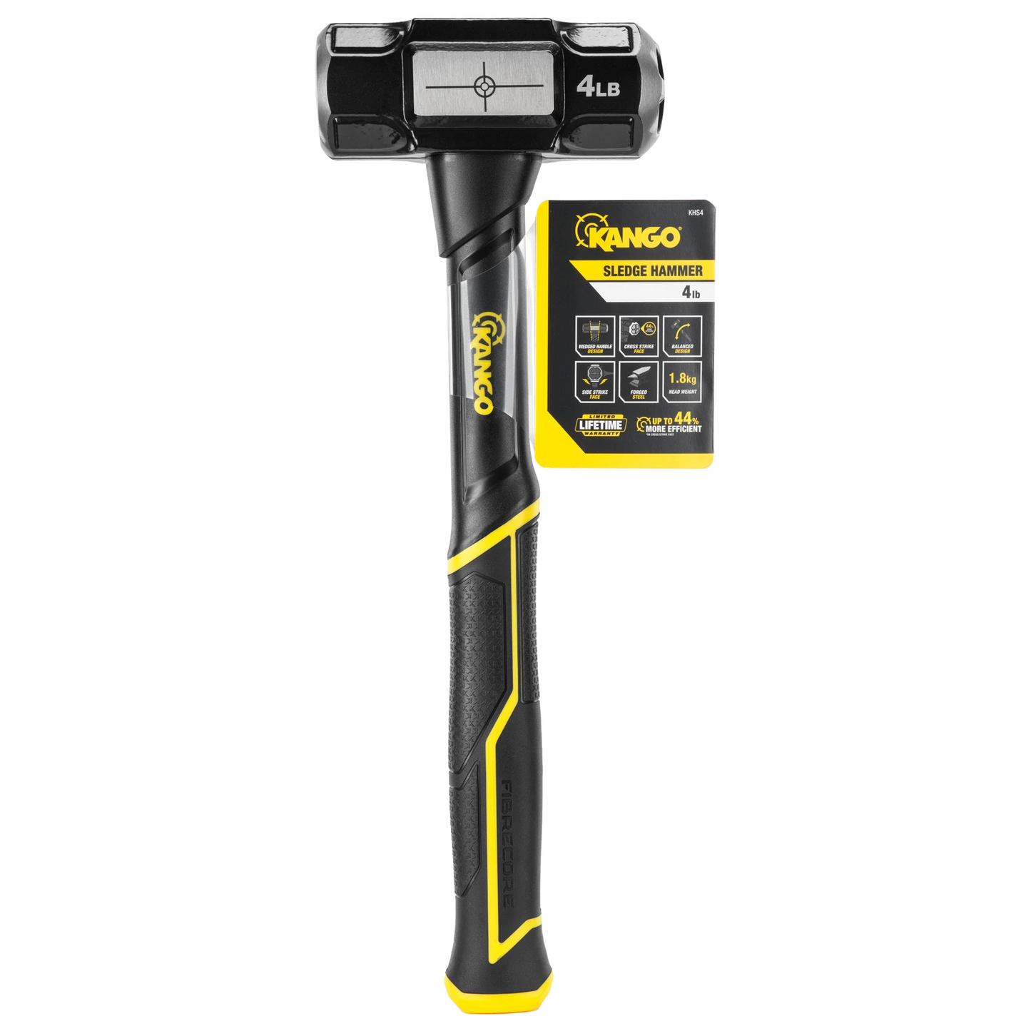 Kango 4lb Cross Strike Sledge Hammer - Dual Side Faces, Heat-Treated Steel, Balanced Design