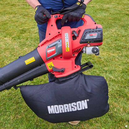 Morrison Ezi Switch Petrol Blower Vac, 30cc Engine, Dual Function, Shredding, 40L Bag