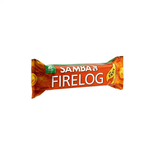 Samba Single Wax Fire Log - Easy Light, 2-Hour Burn, Complete Fire Solution