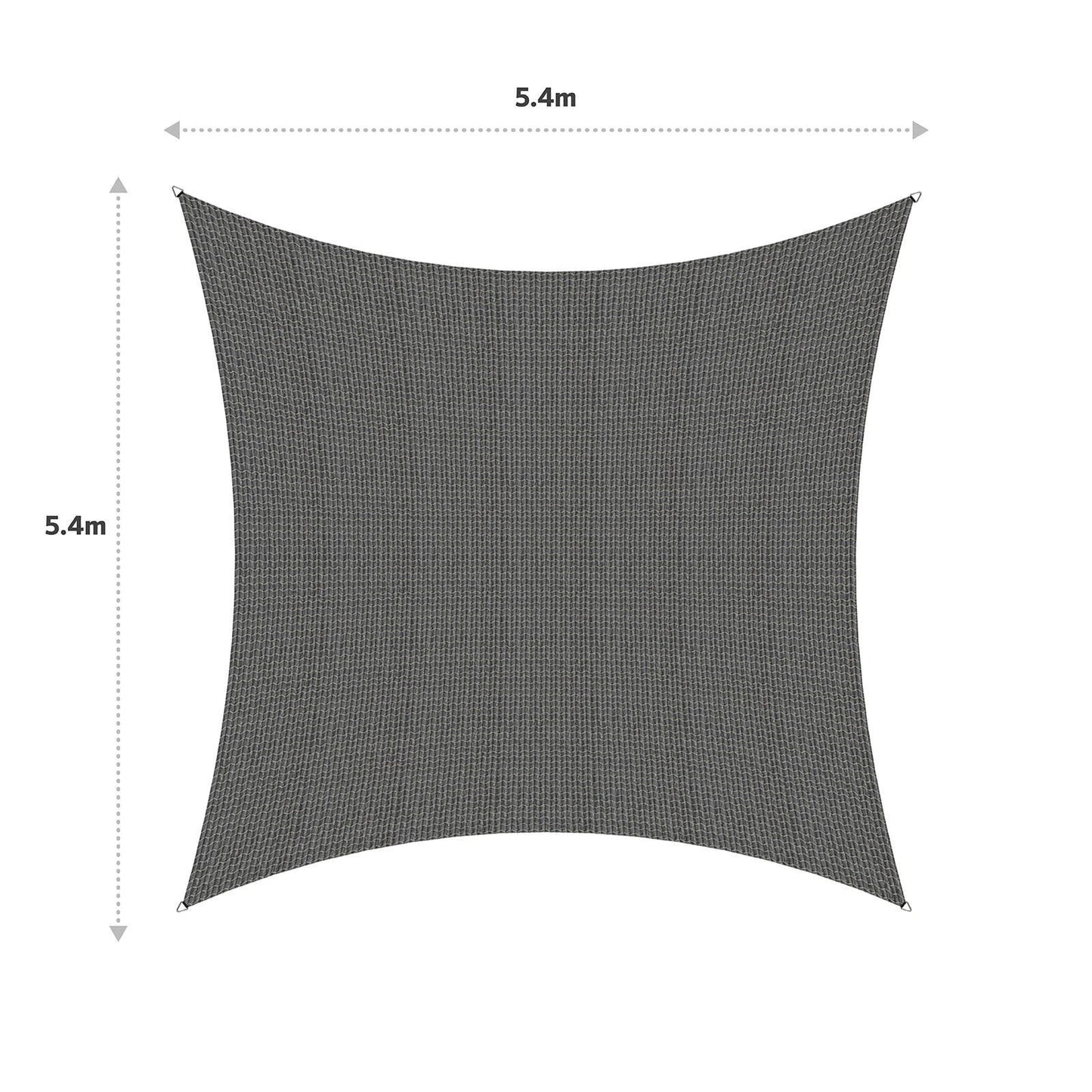 Coolaroo Square Shade Sail 5.4x5.4m Cobblestone, UV Protection, Cancer Council Endorsed