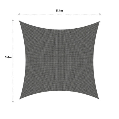 Coolaroo Square Shade Sail 5.4x5.4m Cobblestone, UV Protection, Cancer Council Endorsed