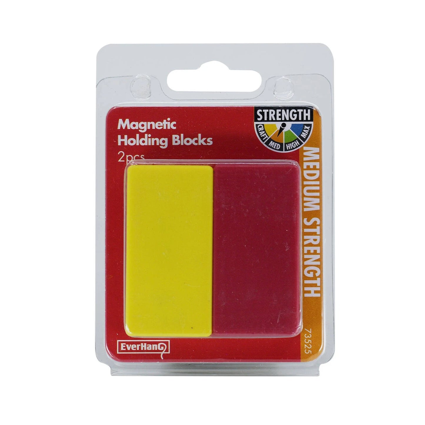 Everhang Double-Sided Yellow & Red Magnets 2 Pack - Strong PVC Coating, Versatile Use