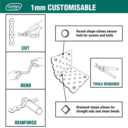 Carinya Galvanised Angle Bracket 40x40x200mm, Customisable & Easy Install