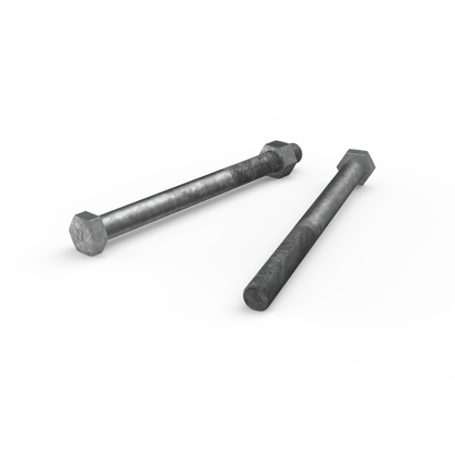 ZENITH M16 x 200mm Galvanised Hex Head Bolts & Nuts, Corrosion Resistant