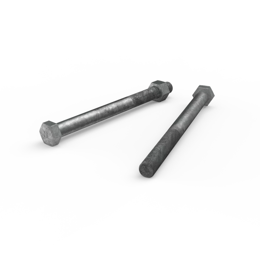 ZENITH M16 x 200mm Galvanised Hex Head Bolts & Nuts, Corrosion Resistant