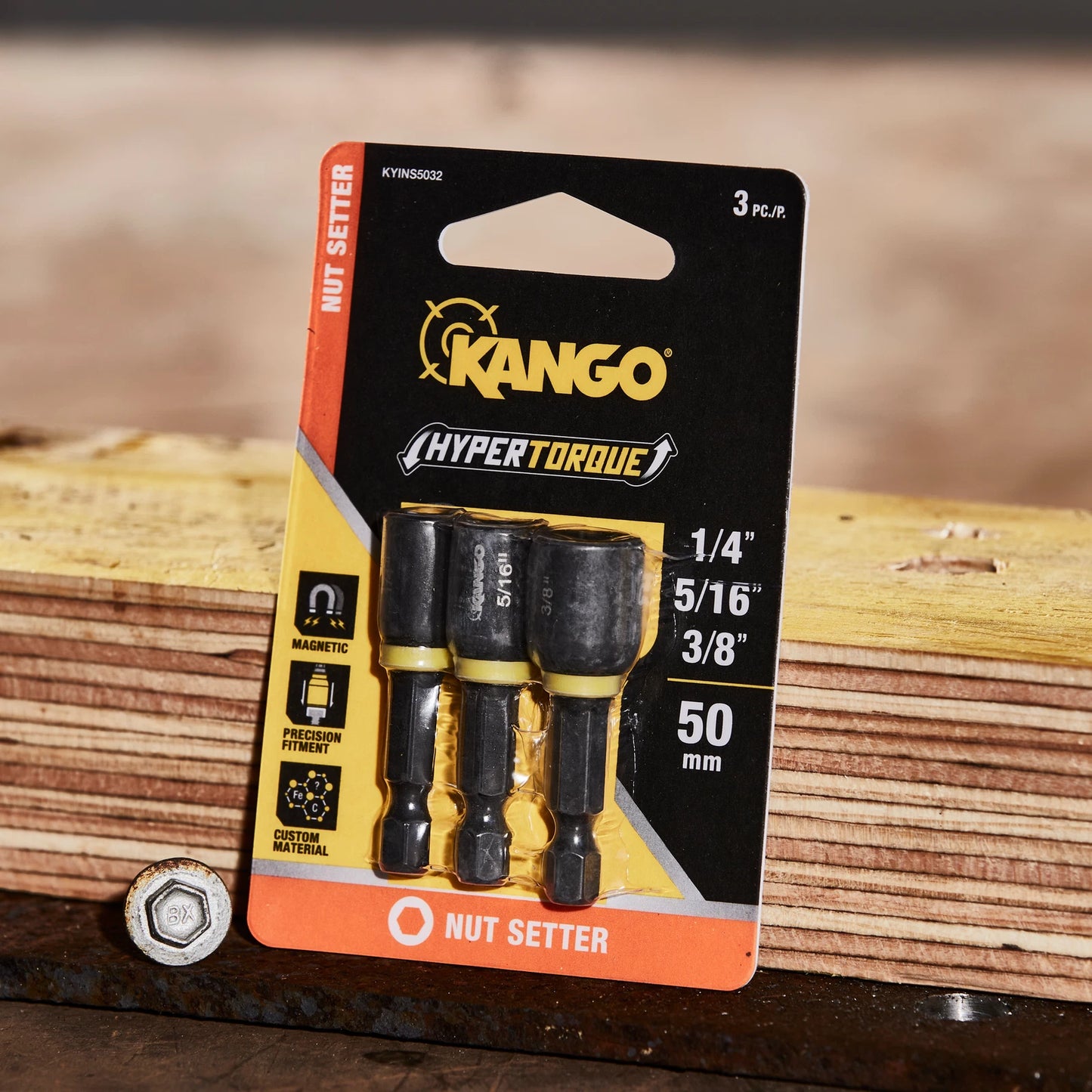 Kango 48mm Hypertorque Nut Setter 3 Pack - Magnetised Tip, HyperTorque Torsion Zone