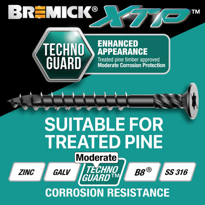 Bremick XTP Black Technoguard Bugle Batten Screws 14g x 100mm - 100 Pack