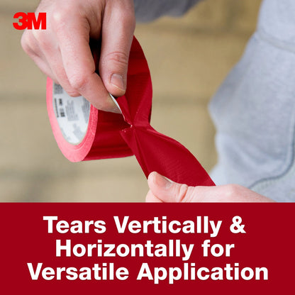 3M Red Duct Tape 48mm x 50.2m - Strong Adhesive, Water-Resistant, Versatile Use