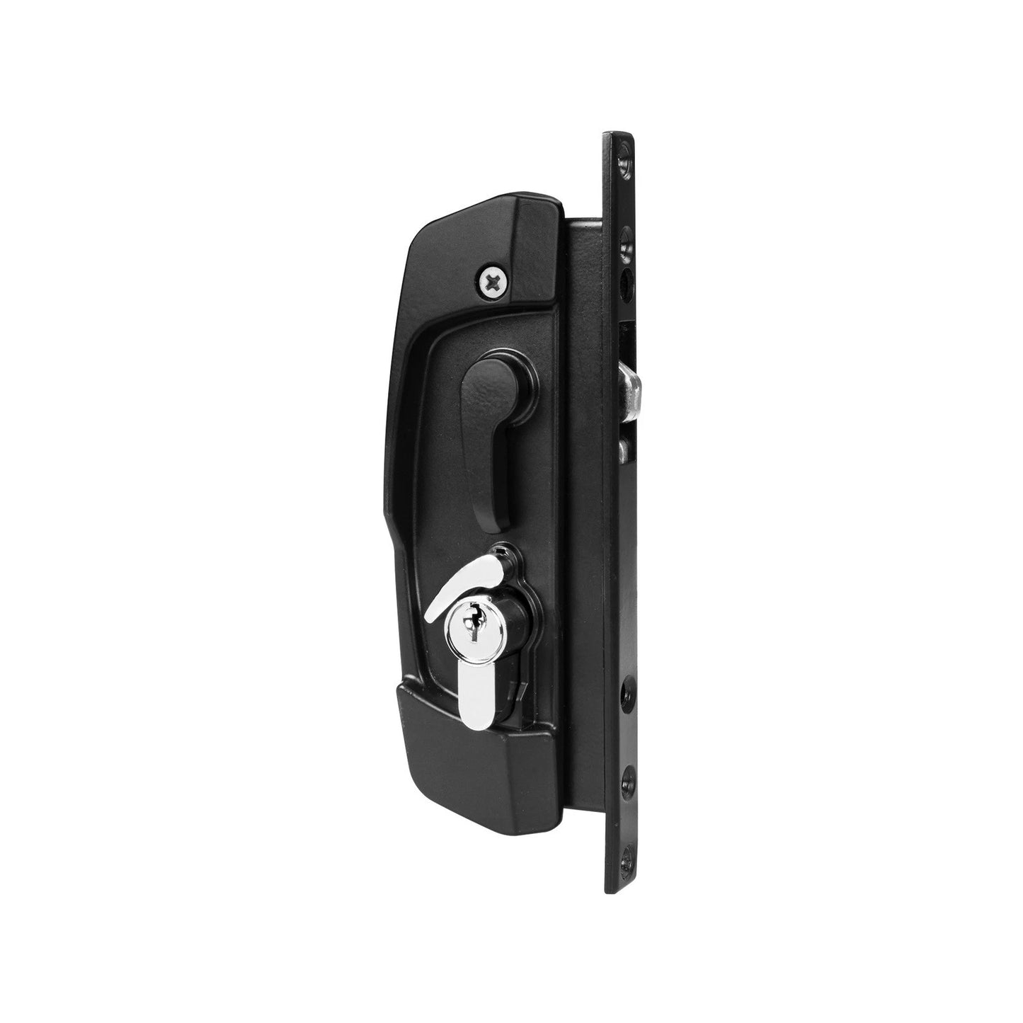 Rolltrak Black Keyed Sliding Screen Door Lock with Internal Snib & Metal Body