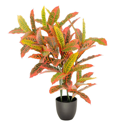 UN-REAL 95cm Artificial Petra Croton Tree - Vibrant Multicoloured Foliage, Low Maintenance