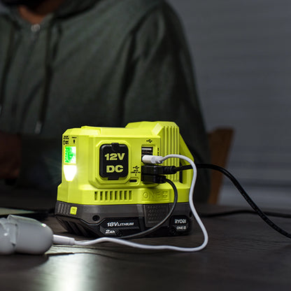 Ryobi 18V 120W ONE+ Battery Power Source, Portable Charger with USB & LED Light