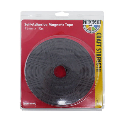 Everhang 10m x 13mm Self-Adhesive Magnetic Strip for Crafts & Home Organization