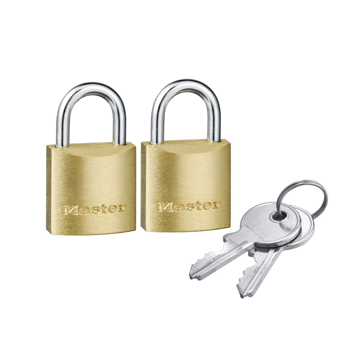 Master Lock 40mm Brass Keyed Padlock 2 Pack, Corrosion-Resistant, Dual Locking Levers