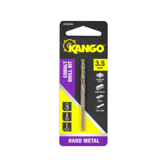 Kango 3.5mm Cobalt Drill Bit - Precision, Durability, Versatile for Tough Materials