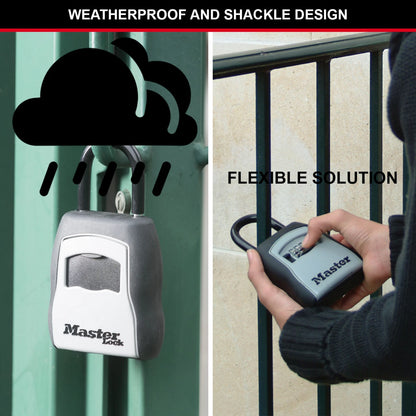 Master Lock Portable Key Safe, 4-Digit Combo, Weather-Resistant, Over-the-Door Design