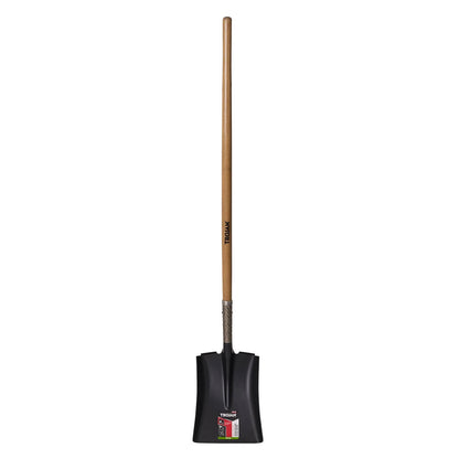 Trojan Square Mouth Shovel, Carbon Steel Blade, Long Timber Handle, Lifetime Guarantee