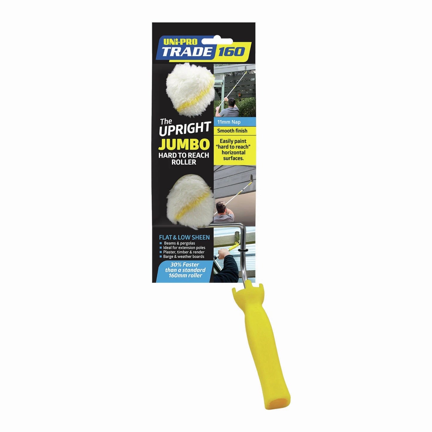 UNi-PRO 160mm Jumbo Upright Mini Roller 11mm Nap for Hard-to-Reach Surfaces