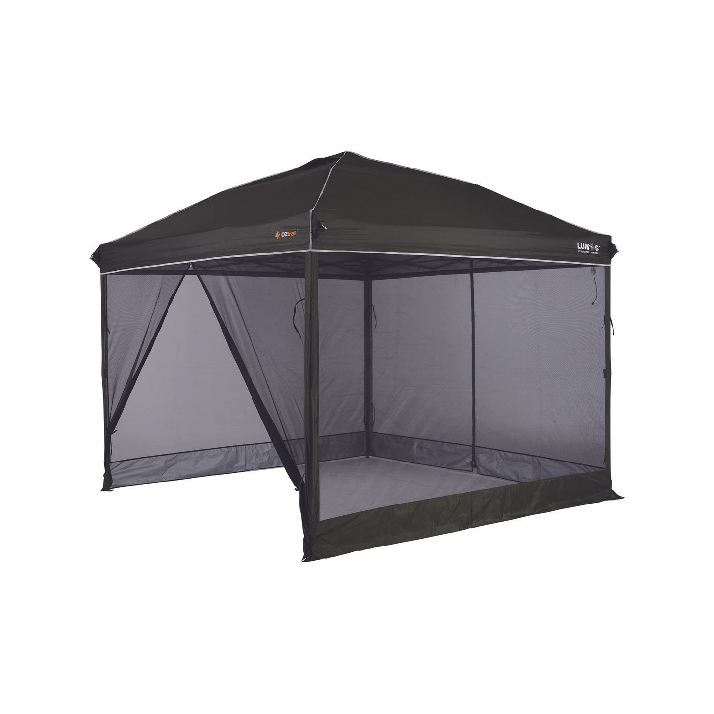 OZtrail 3m Quick Lock Lumos Gazebo with Mesh Walls & Integrated Lighting