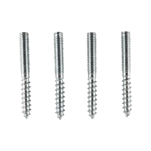 Everhang M6 x 48mm Zinc Plated Hanger Bolt 4 Pcs - Durable Steel, Corrosion Resistant