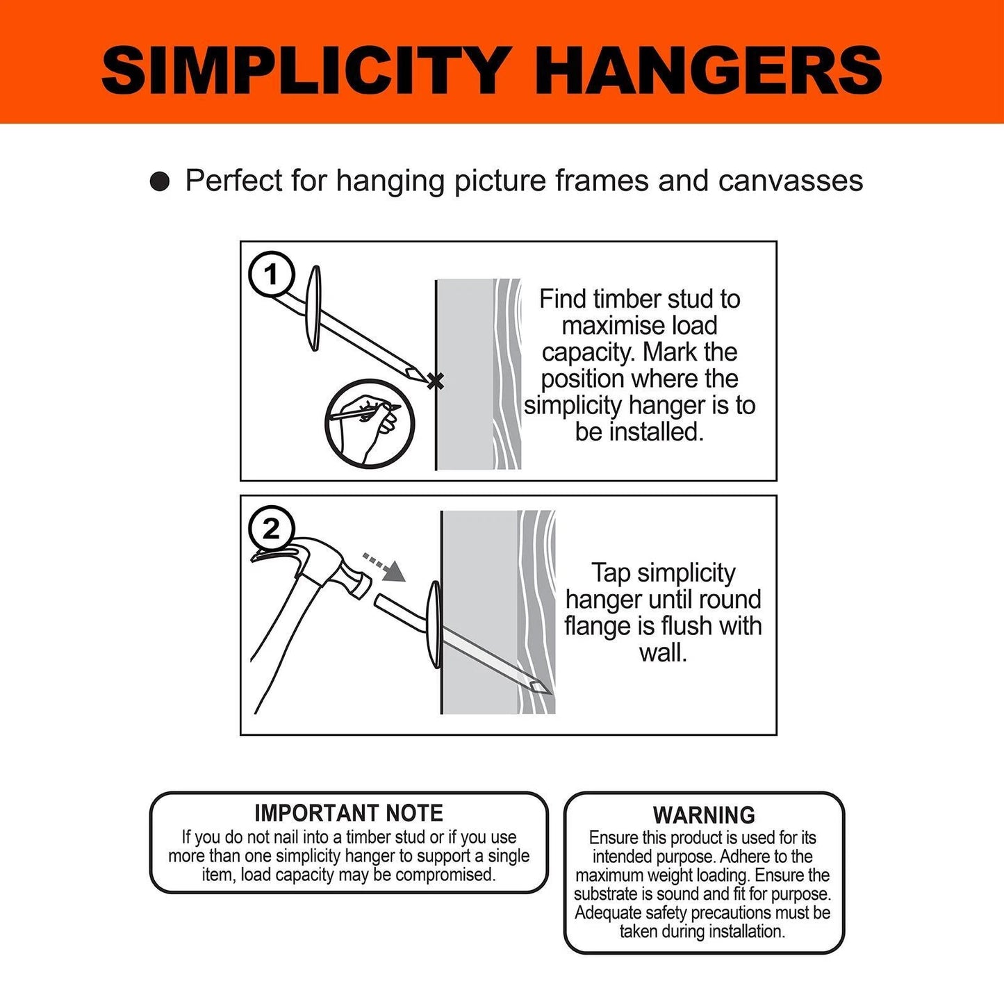 Everhang 8kg Brass Plated Picture Hangers – 4 Pack, Easy Install, Supports 8kg/5kg