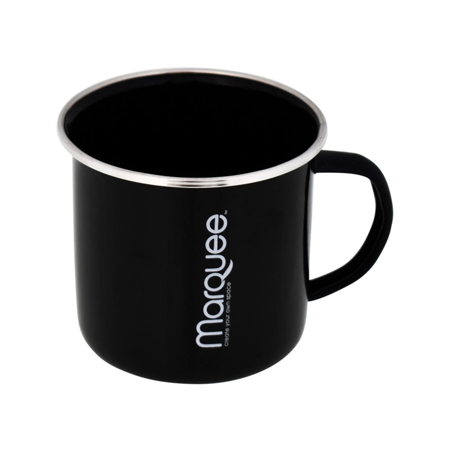 Marquee Enamel Mug - Durable Steel, Chip-Resistant, Hot/Cold Retention, Dishwasher Safe