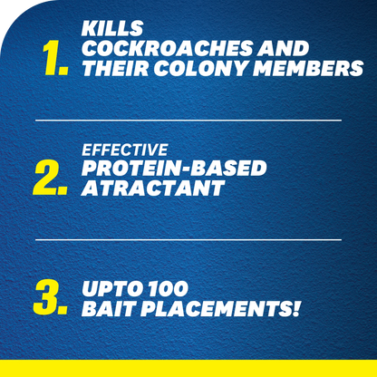 Yates 10g Cockroach Killer Gel Bait, Indoor/Outdoor, Professional-Grade, 100 Placements